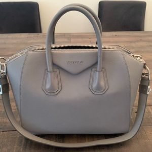 Givenchy Medium Antigona Sugar Goatskin Pearl Gray